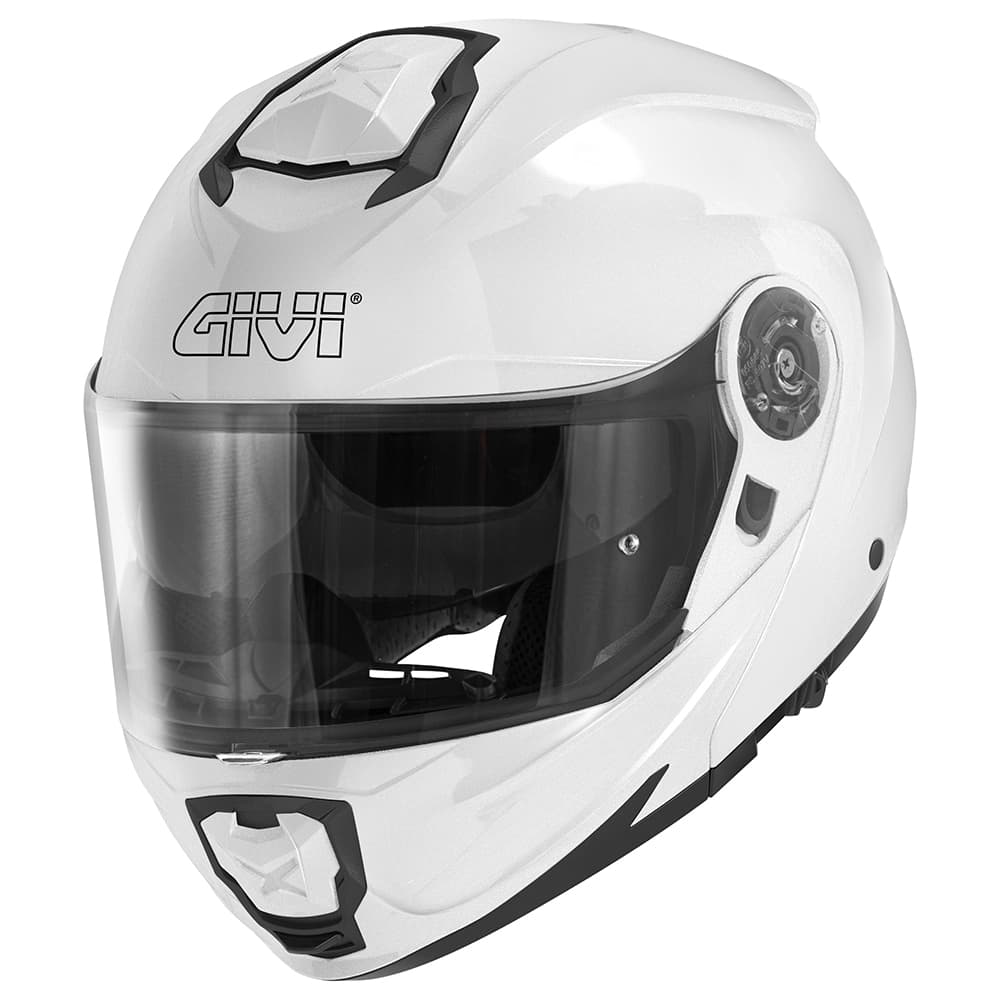 Givi X27 çene açılır kask, beyaz, önden çapraz