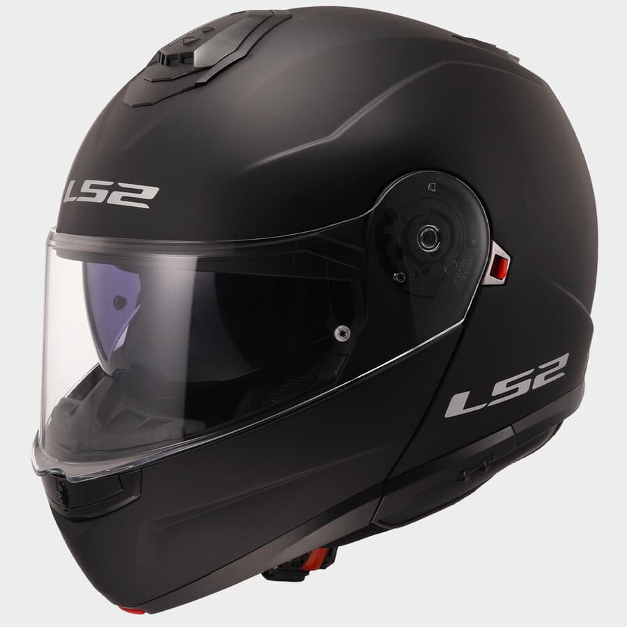 LS2 Strobe II çene açılır kask, mat siyah, yandan görünüm