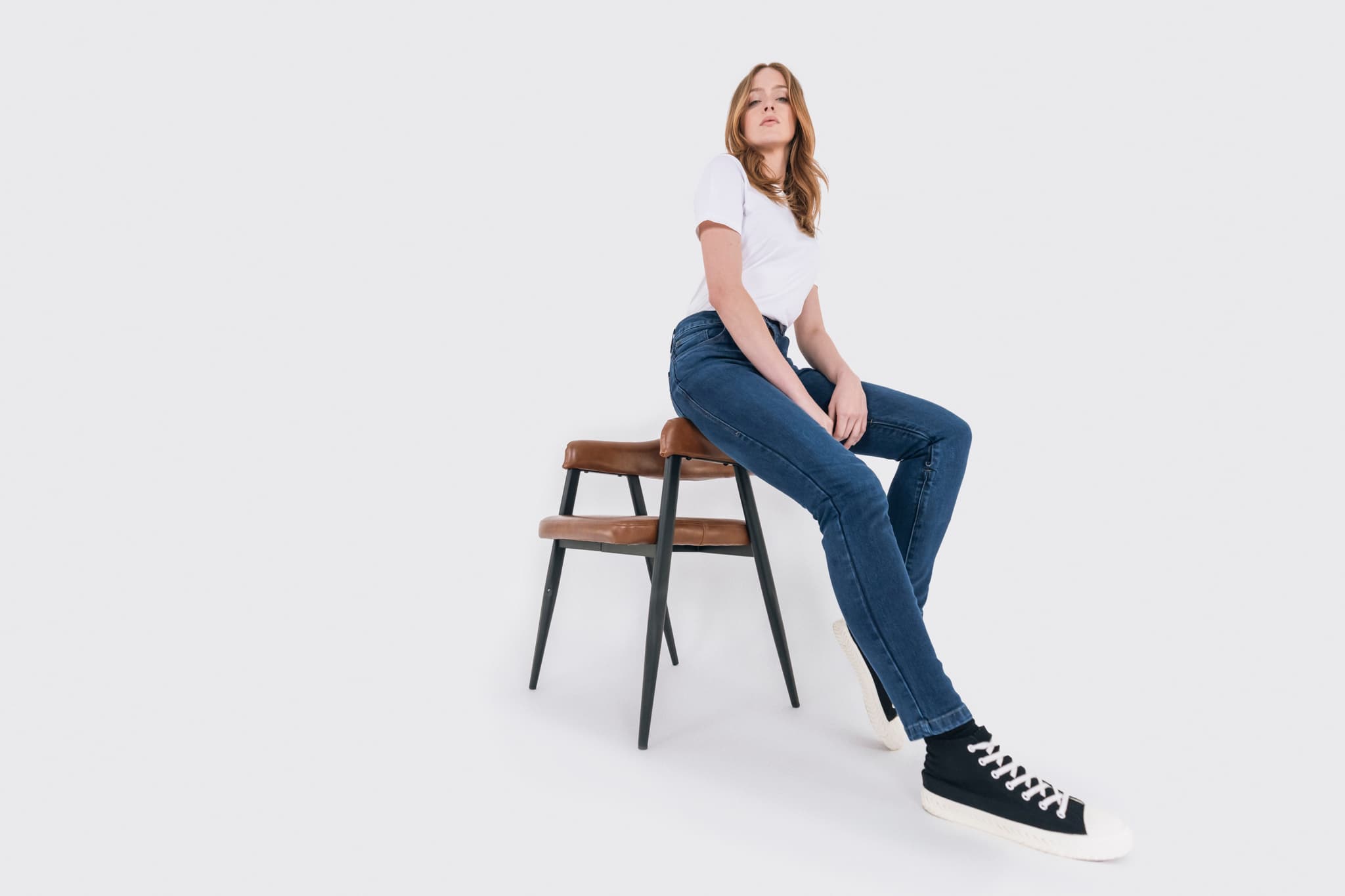 Knox Colton skinny-fit kadın motosiklet kotu, indigo, önden görünüm