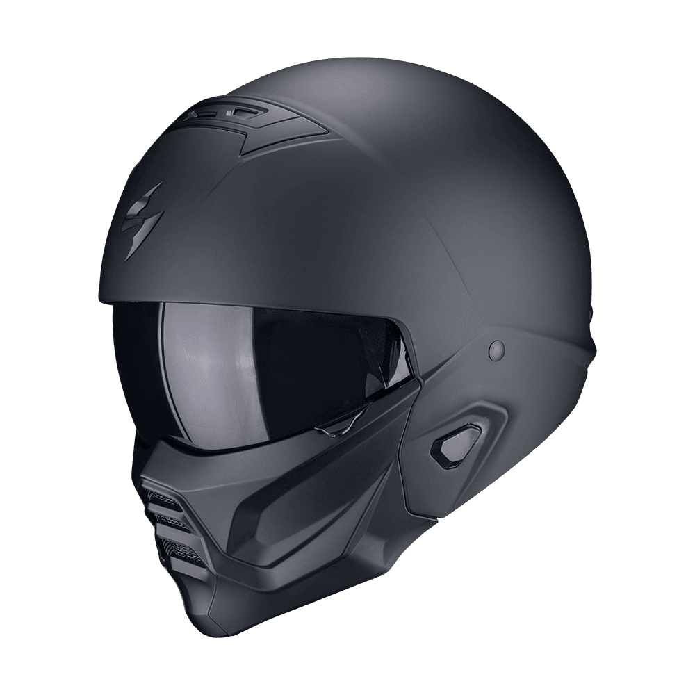 Scorpion EXO-Combat II açık kask, mat siyah, yandan görünüm