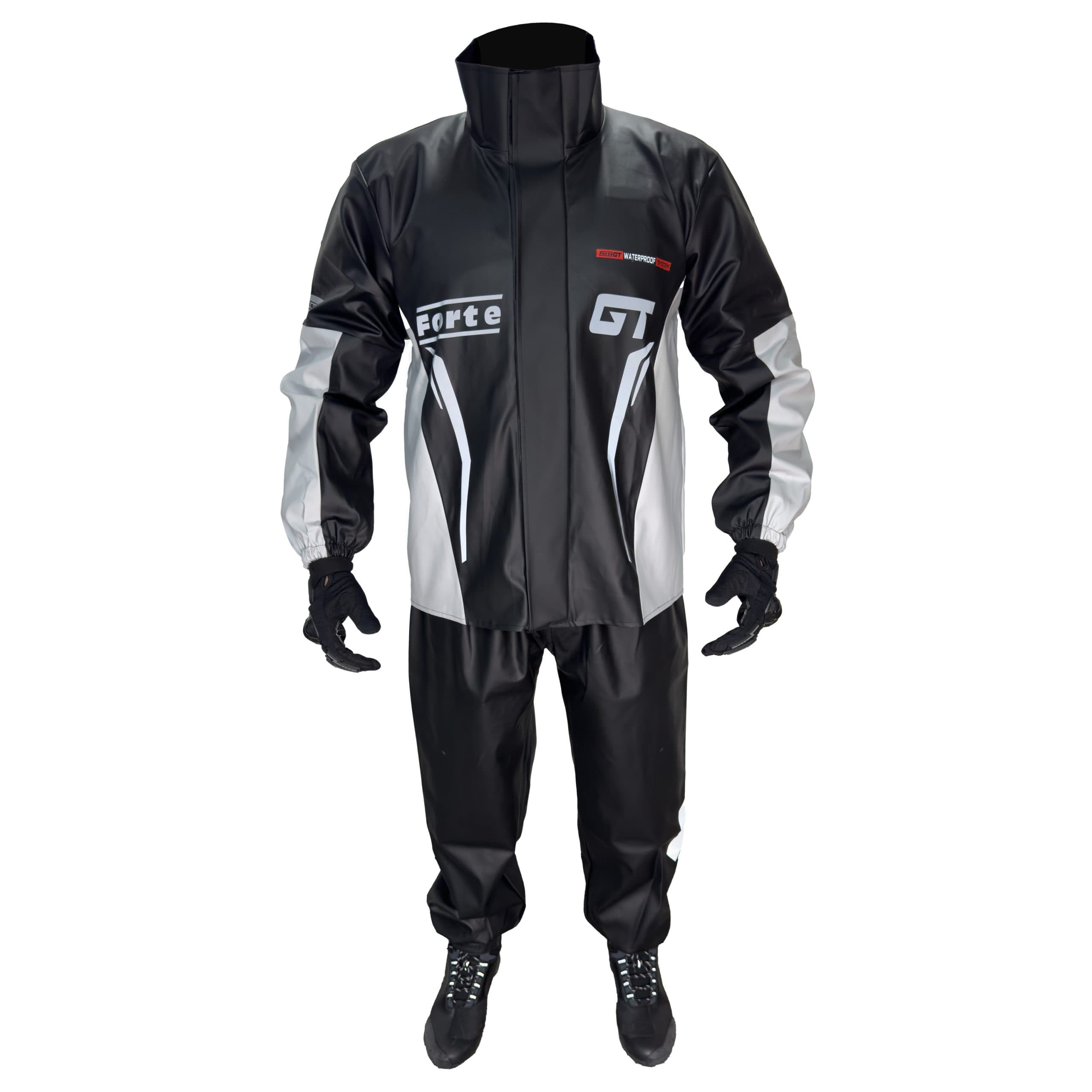 Forte GT 2001160 PVC yağmurluk takımı, siyah-taş