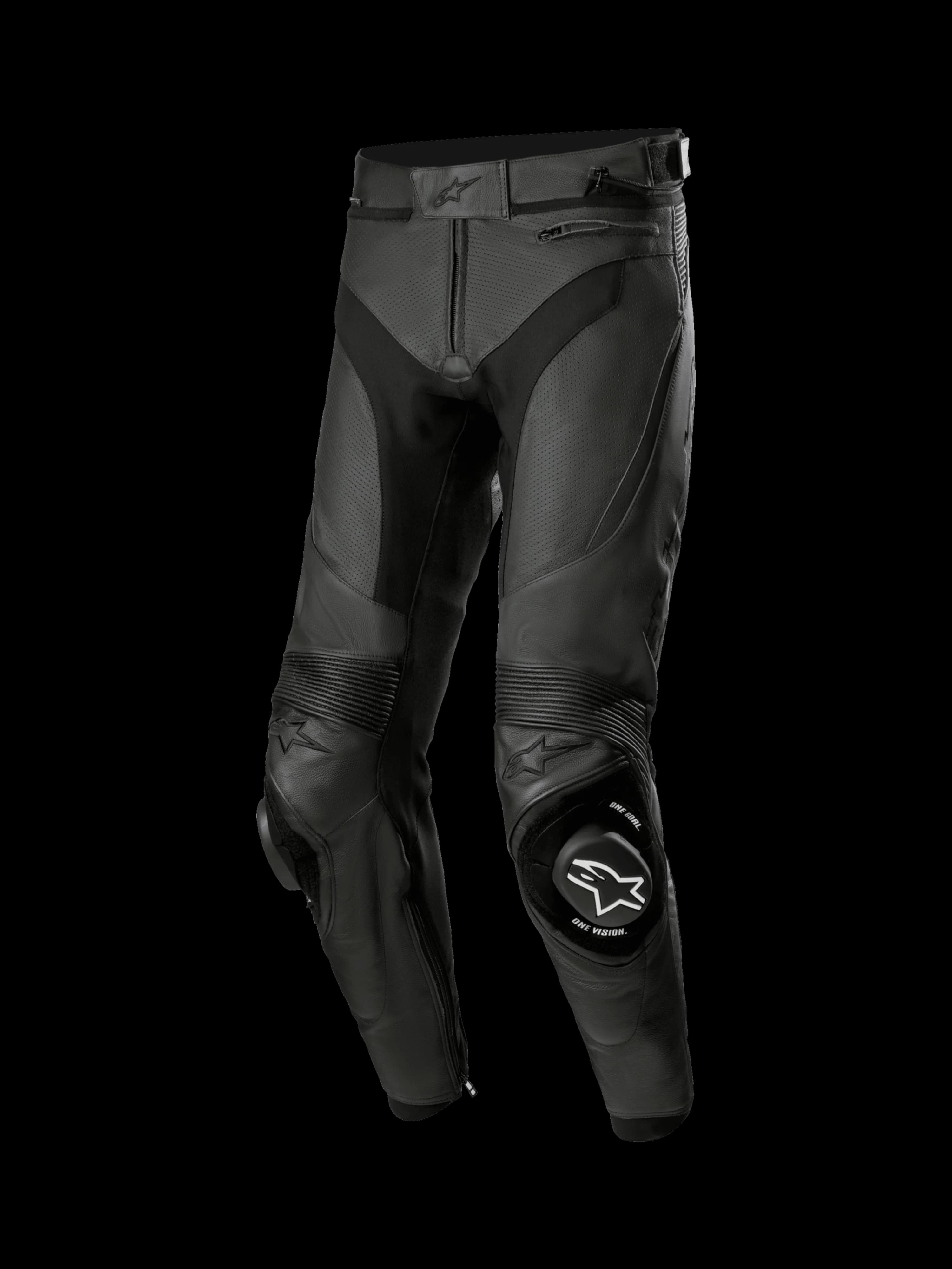 Alpinestars Missile V3 Airflow deri pantolon, siyah, önden