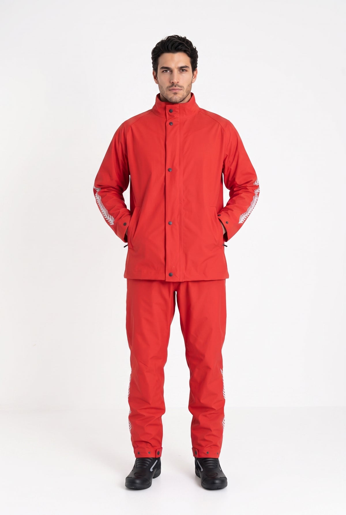 Motosiklet Yağmurluk Takımı — Mont + Pantolon, Kırmızı - 4. görsel