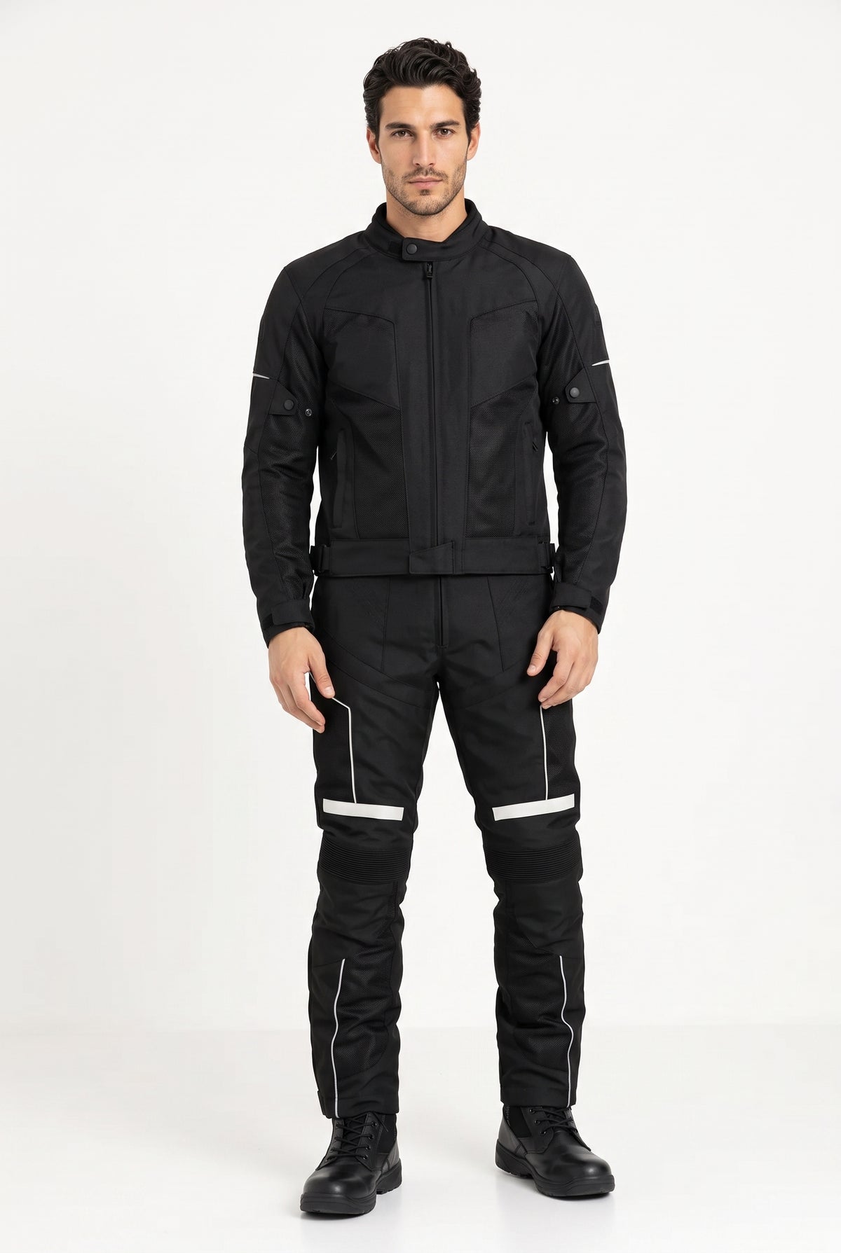 Yazlık Motosiklet Pantolonu — Reflektörlü, Siyah - 4. görsel